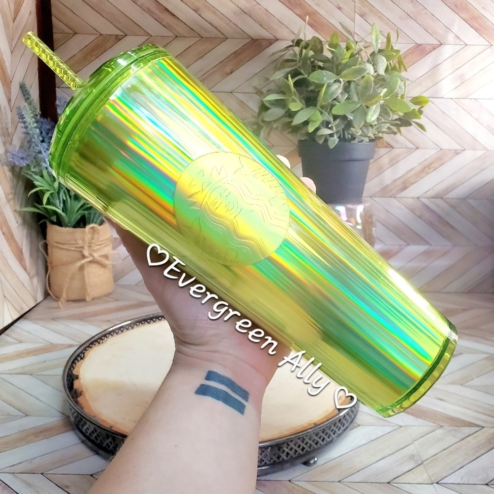 Starbucks Summer 2023 Lime Green/Yellow Kaleidoscope Dome Tumbler 💚